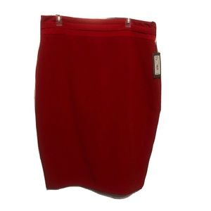 Eva Mendes Red MIDI Skirt Sz 16 NWT